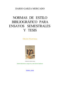 Normas de estilo bibliográfico para ensayos semestrales y tesis