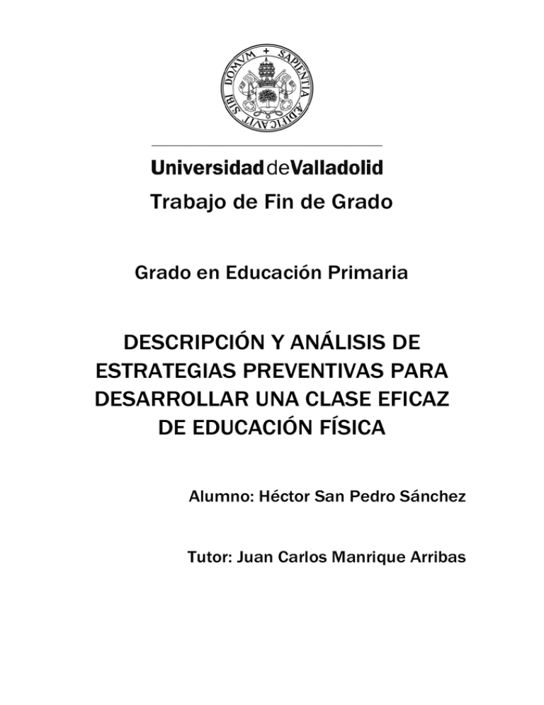 Trabajo De Fin De Grado DESCRIPCIÓN Y ANÁLISIS DE