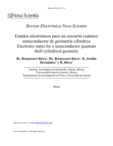 Estados electrónicos para un cascarón cuántico semiconductor de