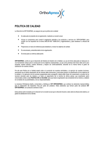 ORTHOAPNEA, S.L. MANUAL DE CALIDAD POLÍTICA DE LA