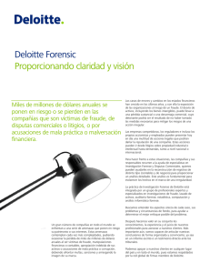 Deloitte Forensic Proporcionando claridad y visión