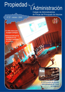 Revista nº 27 - Verano 2009 - Colegio de Administradores de Fincas
