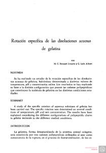 Rotación específica de las disoluciones acuosas de gelatina