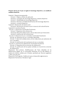 Proyecto de ley por el que se regula el mecenazgo deportivo y se
