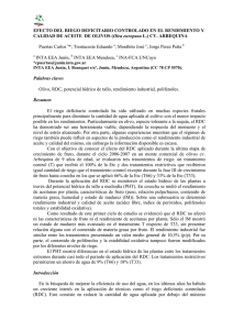 EFECTO DEL RIEGO DEFICITARIO CONTROLADO EN EL