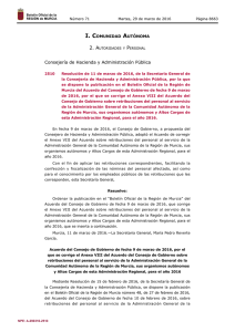 Resolución de 11 de marzo de 2016 - Boletín Oficial de la Región