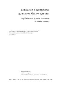 Legislación e instituciones agrarias en México, 1911-1924