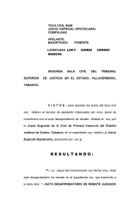 toca civil - Poder Judicial del Estado de Tabasco