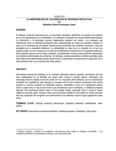 DERECHO LA ARBITRABILIDAD DE LOS DERECHOS DE