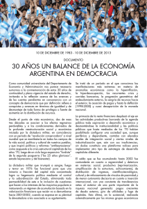 30 años un balance de la economía argentina en democracia