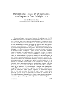 83. Mexicanismos léxicos en un manuscrito novohispano de fines