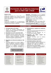 Formación de Auditores Internos para la NCh-ISO 17025