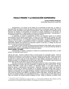 Paulo Freire a la educación superior