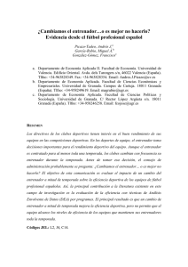 ¿Cambiamos el entrenador… - Encuentro de Economía Aplicada