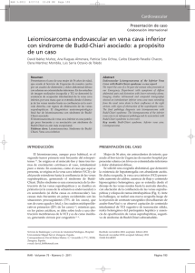 Leiomiosarcoma endovascular en vena cava inferior con síndrome