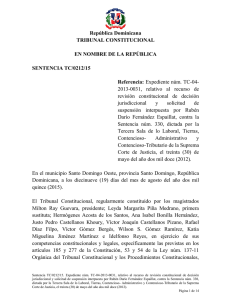 Sentencia TC 0212-15 C - Tribunal Constitucional de la