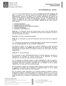 Acta Ordinaria del Comité No. 25/2012