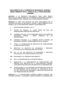 reglamento de la comisión de seguridad, higiene y medio ambiente