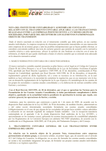 nota del instituto de contabilidad y auditoría de cuentas en relación