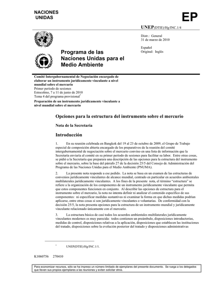 Programa de las Naciones Unidas para el Medio Ambiente