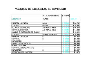 valores de licencias de conducir - Municipalidad de Padre Las Casas