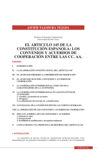 El Artículo 145 de la Constitución española... Javier Tajadura Tejada