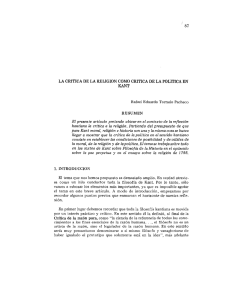 la critica de la religion como critica de la politica en kant