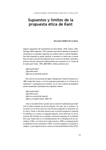 Supuestos y límites de la propuesta ética de Kant
