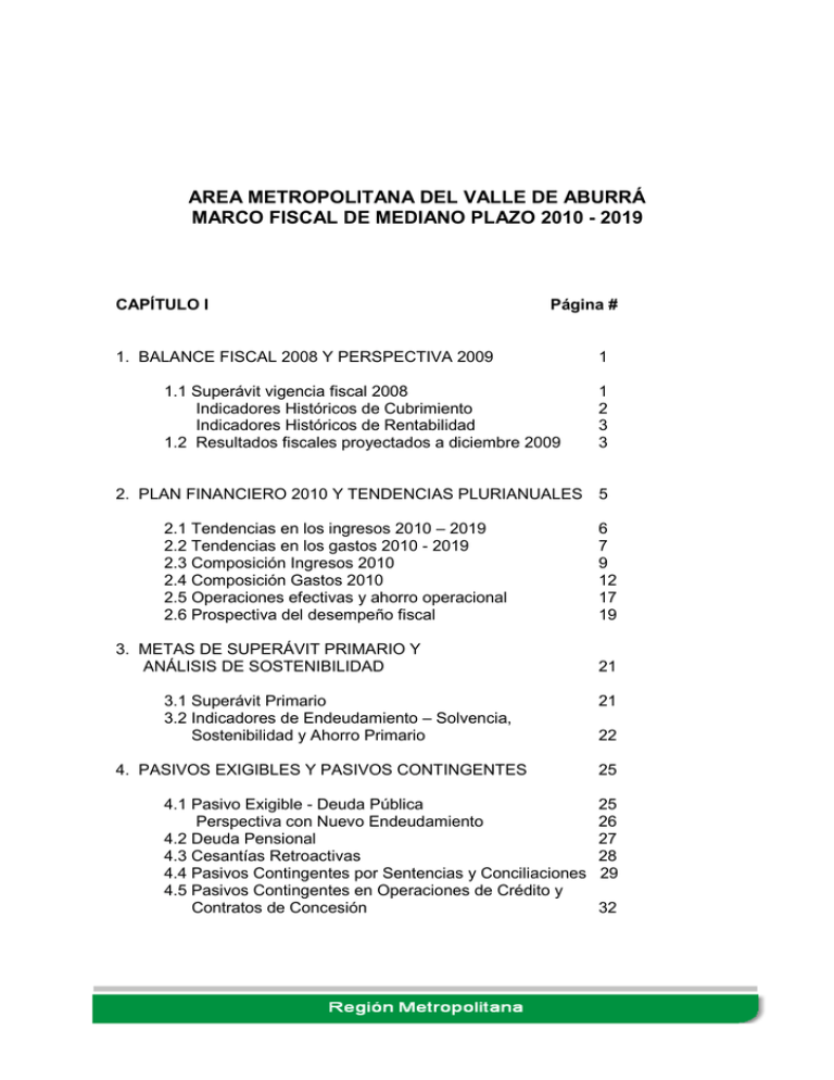 MARCO FISCAL DE MEDIANO PLAZO 2010 A 2019
