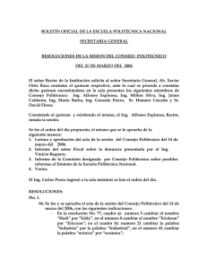 BOLETÍN OFICIAL DE LA ESCUELA POLITÉCNICA NACIONAL
