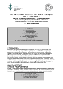 protocolo para anestesia en cirugia de raquis: patologia crónica.