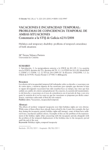 VACACIONES E INCAPACIDAD TEMPORAL: PROBLEMAS DE