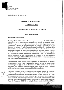 Quito, D. M., 17 de julio del2013 SENTENCIA N.o 031-13-SEP