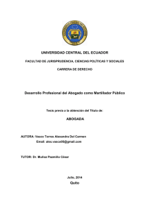 UNIVERSIDAD CENTRAL DEL ECUADOR Desarrollo Profesional