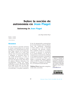 Sobre la noción de autonomía en Jean Piaget