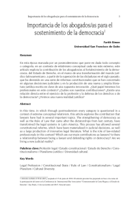 Importancia de los abogados/as para el sostenimiento de la