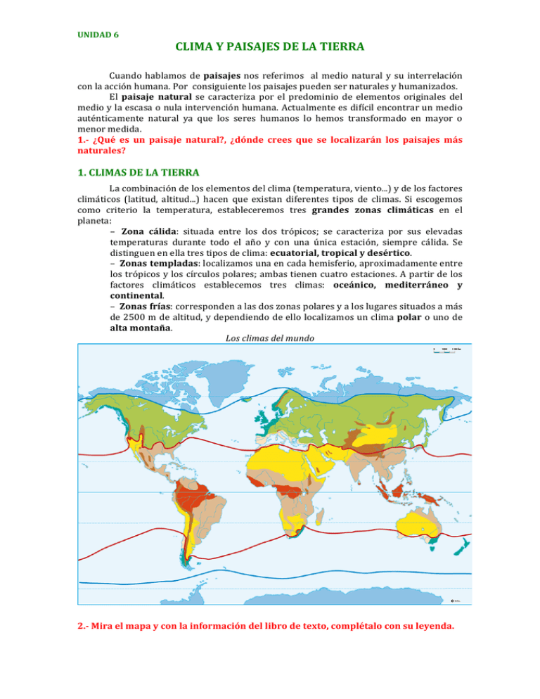 Unidad 6.Clima Y Paisajes De La Tierra