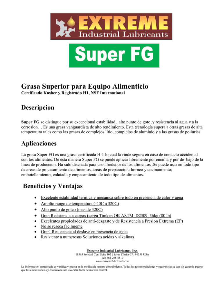 Descripcion Extreme Industrial Lubricants