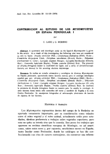 Contribución al estudio de los "Myxomycetes" en España peninsular. I