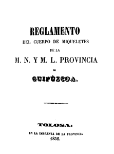 Reglamento del cuerpo de Miqueletes de la M.N. y M.L. provincia de