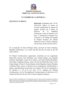 Sentencia TC 0022-14 C - Tribunal Constitucional de la