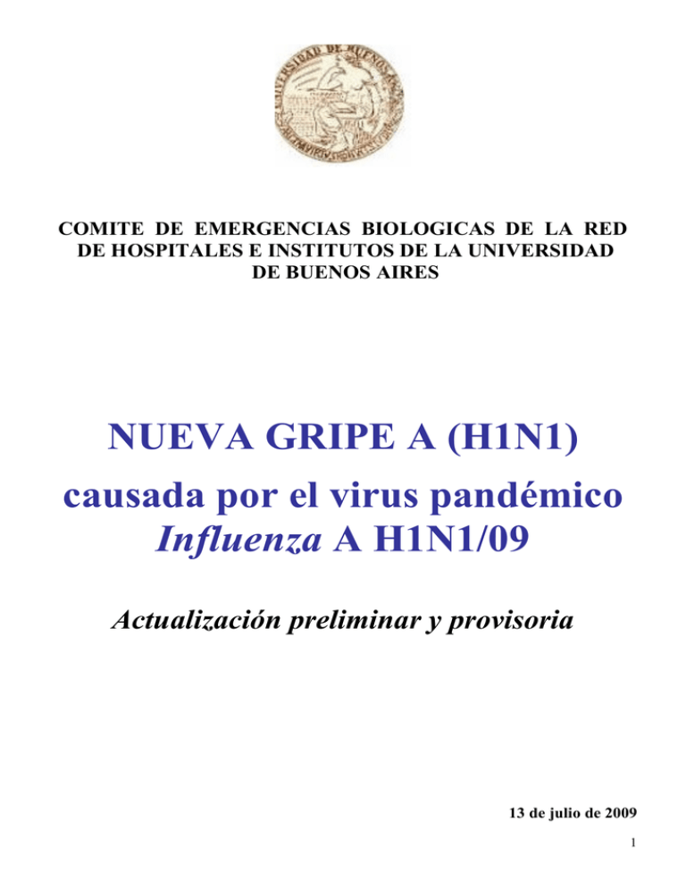 NUEVA GRIPE A (H1N1) Instituto de Investigaciones Médicas