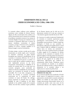 dimension fiscal de la crisis economica de cuba, 1986-1994