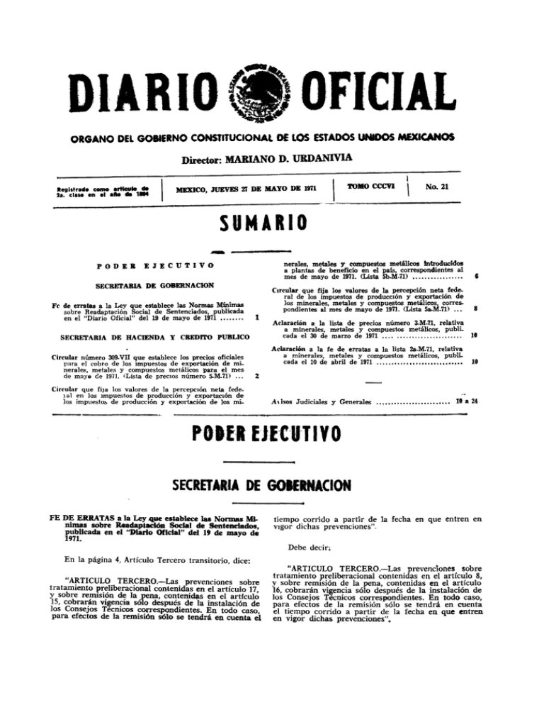 Diario Oficial de la Federación