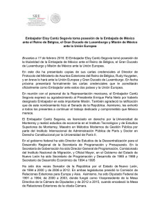 Embajador Eloy Cantú Segovia toma posesión de la Embajada de