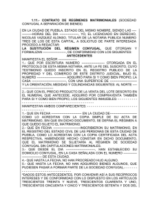 1.11.- CONTRATO DE REGÍMENES MATRIMONIALES (SOCIEDAD