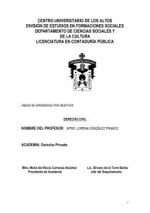 Derecho Civil I - Centro Universitario de los Altos