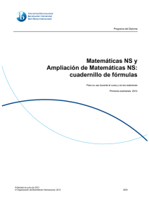 Cuadernillo de fórmulas de Matemáticas NS