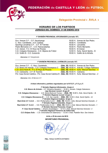 Delegación Provincial • ÁVILA • HORARIO DE LOS