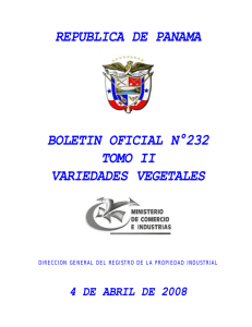 REPUBLICA DE PANAMA BOLETIN OFICIAL N°232 TOMO II